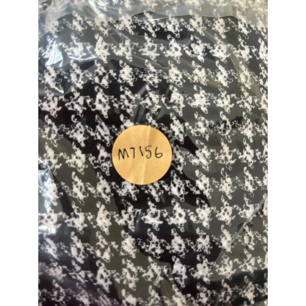 Michael Kors Houndstooth Pants Small Black White Stretch Pull On Professional